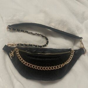 GWP Chanel Sling/Belt Bag with Gold Chain